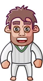 A bowler in his delivery stride, midway through a spell